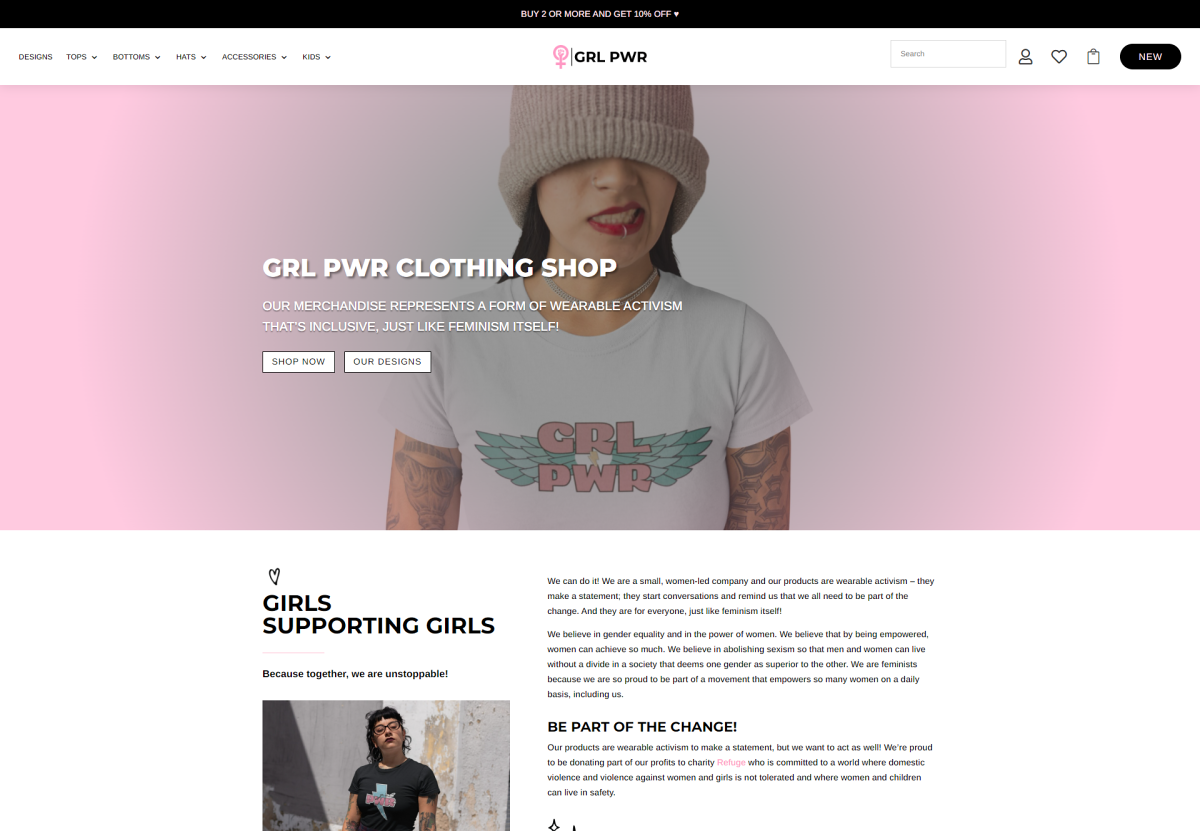 Shop web design